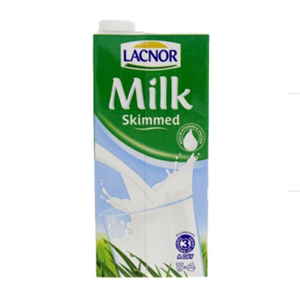 Lacnor Milk Skimmed 1 ltr
